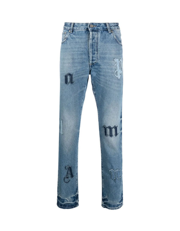 Palm Angels Logo Patches Jean (Blue Wash)