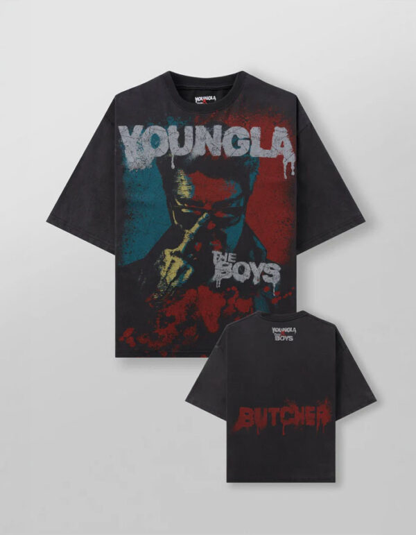 Youngla X The Boys Butcher Tee (Washed Black)