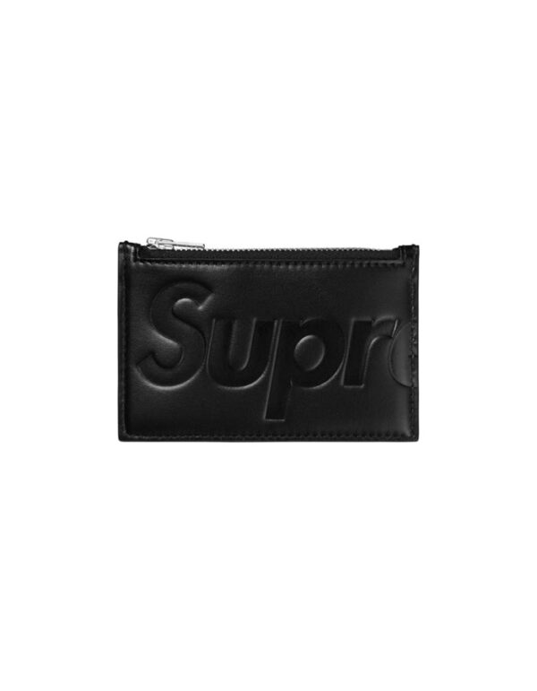 Supreme Leather Zip Card Holder (Black)