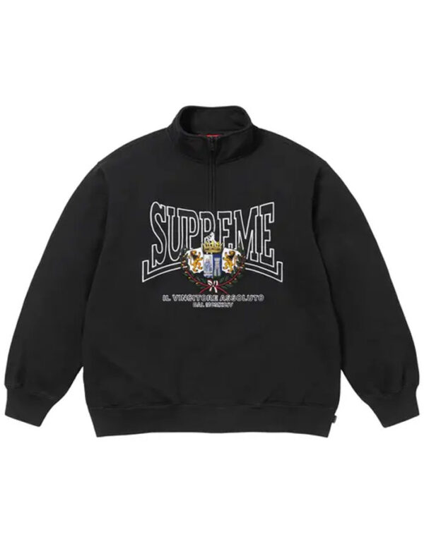 Supreme Crest Half Zip Pullover (Black)