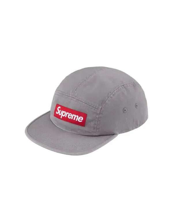 Supreme Washed Chino Twill Camp Cap (Grey)