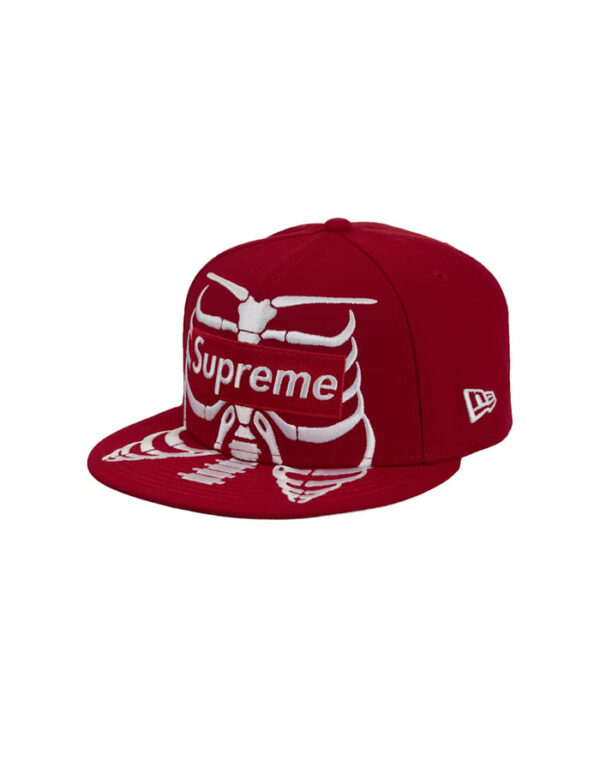Supreme X New Era Bones Box Logo 59Fifty Hat (Red)